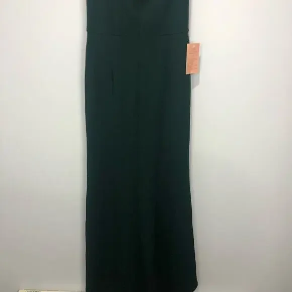 BHLDN Rossi Crepe Maxi Dress Gown Dark Green Size US 12 - Picture 13 of 14